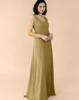 Vneck-Aline-Chiffon-Bronze