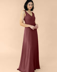 Vneck-Aline-Chiffon-Burgundy