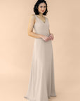 Vneck-Aline-Chiffon-Champagne