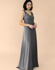 Vneck-Aline-Chiffon-Charcoal