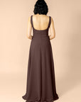 Vneck-Aline-Chiffon-Chocolate
