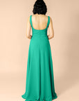 Vneck-Aline-Chiffon-Emerald
