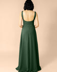 Vneck-Aline-Chiffon-ForestGreen
