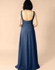 Vneck-Aline-Chiffon-Navy