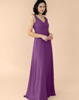 Vneck-Aline-Chiffon-Plum