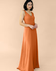 Vneck-Aline-Chiffon-Terracotta