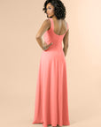 Vneck-Aline-Crepe-Coral
