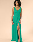 Vneck-Aline-Crepe-Emerald