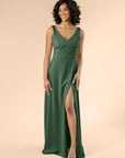Vneck-Aline-Crepe-ForestGreen