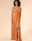 Vneck-Aline-Crepe-Terracotta
