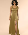 Vneck-Aline-Satin-Bronze