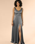 Vneck-Aline-Satin-Charcoal