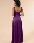 Vneck-Aline-Satin-Plum