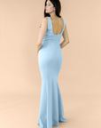 Vneck-Bell-Crepe-AiryBlue