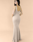Vneck-Bell-Crepe-Champagne