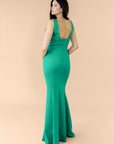 Vneck-Bell-Crepe-Emerald
