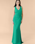 Vneck-Bell-Crepe-Emerald