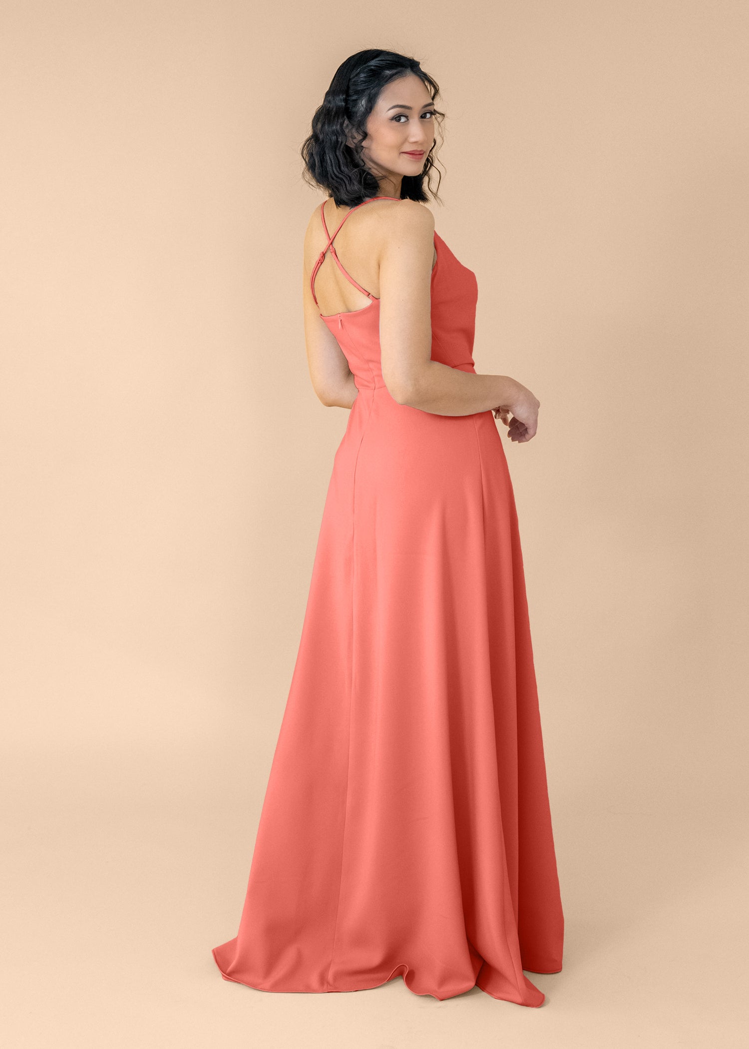 Cowl-Aline-Crepe-NoSlit-Coral