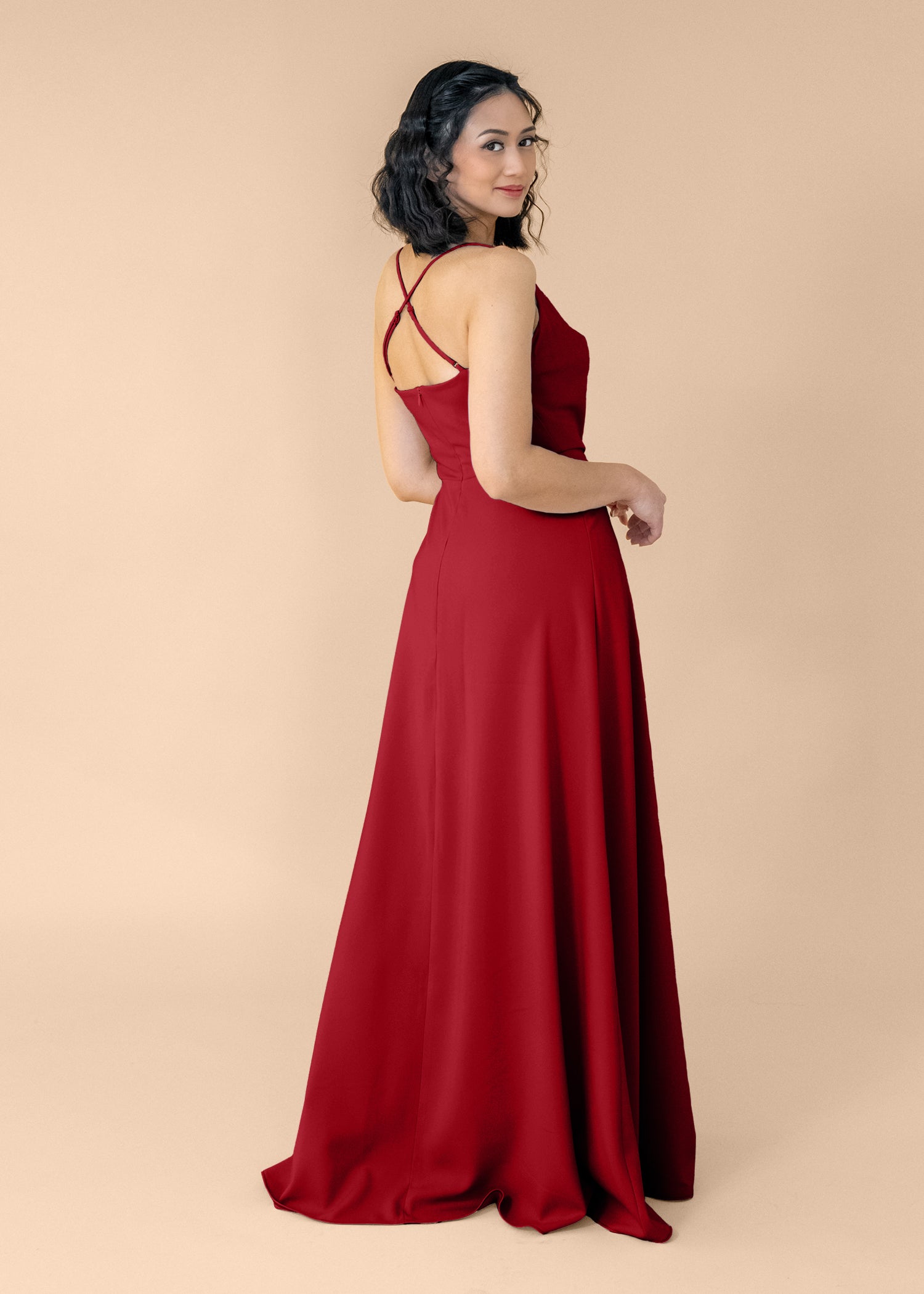 Cowl-Aline-Crepe-NoSlit-Crimson