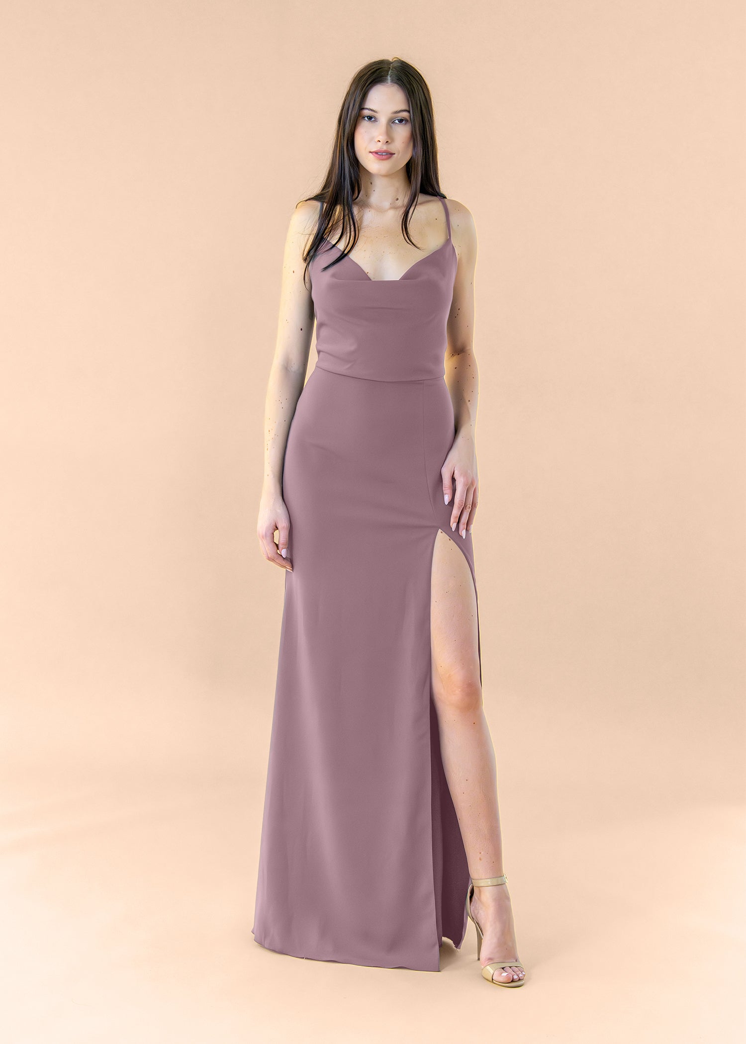 Cowl-Bell-Crepe-Mauve