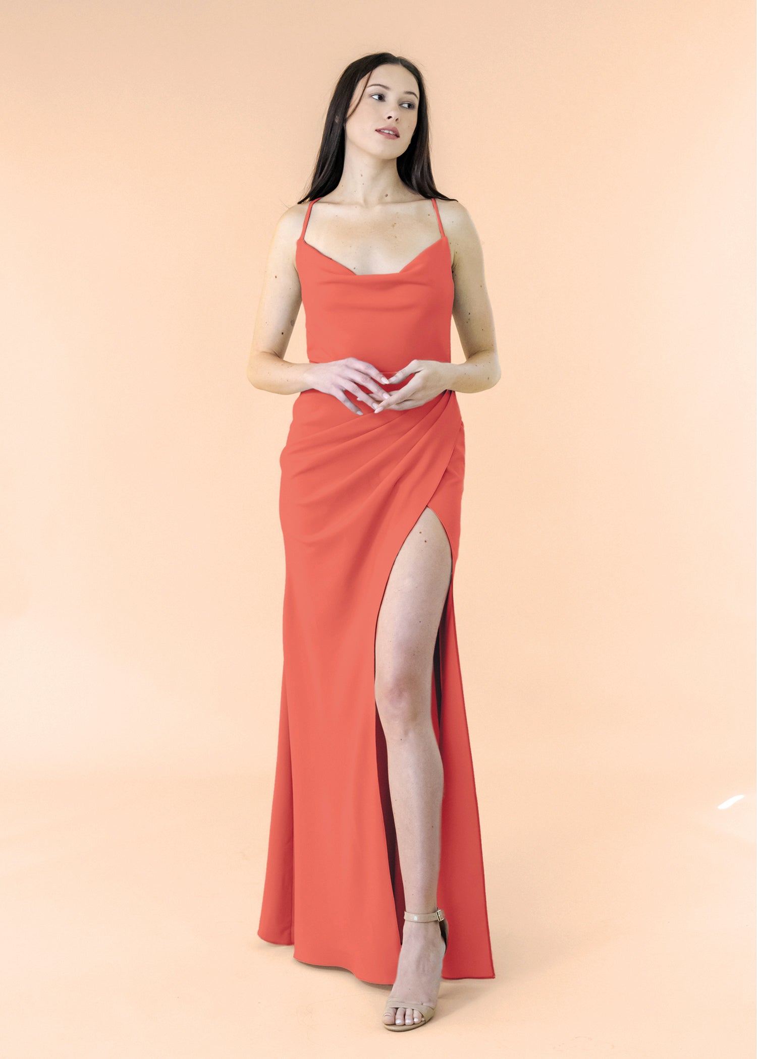 Cowl-Draped-Crepe-Coral