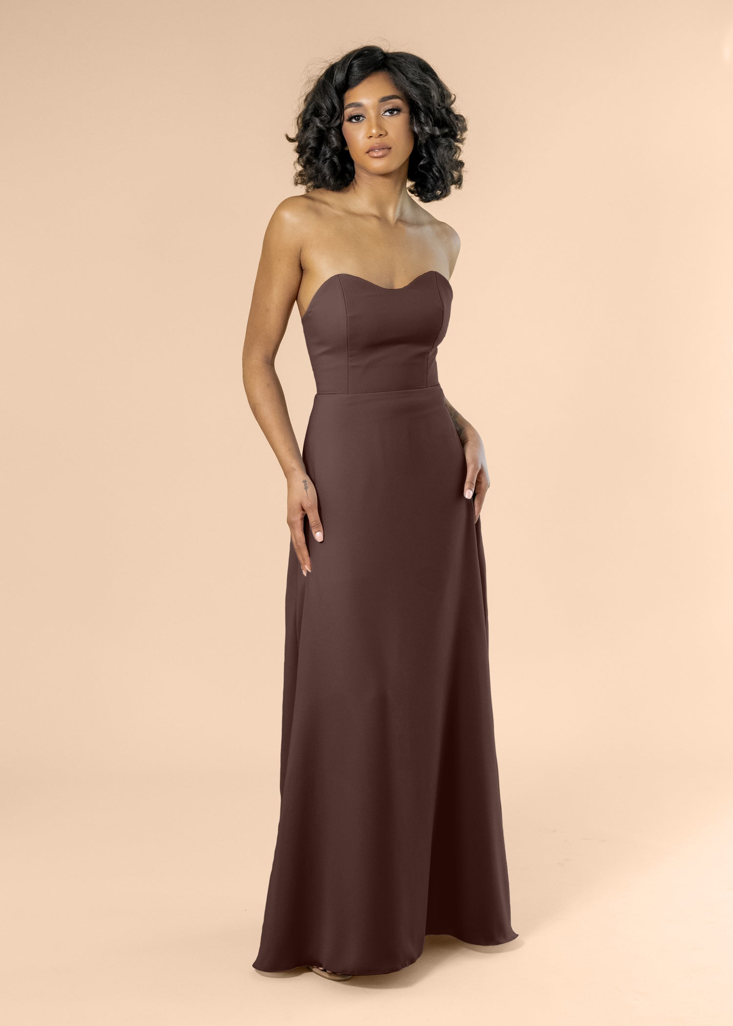 Strapless-Aline-Chiffon-Chocolate