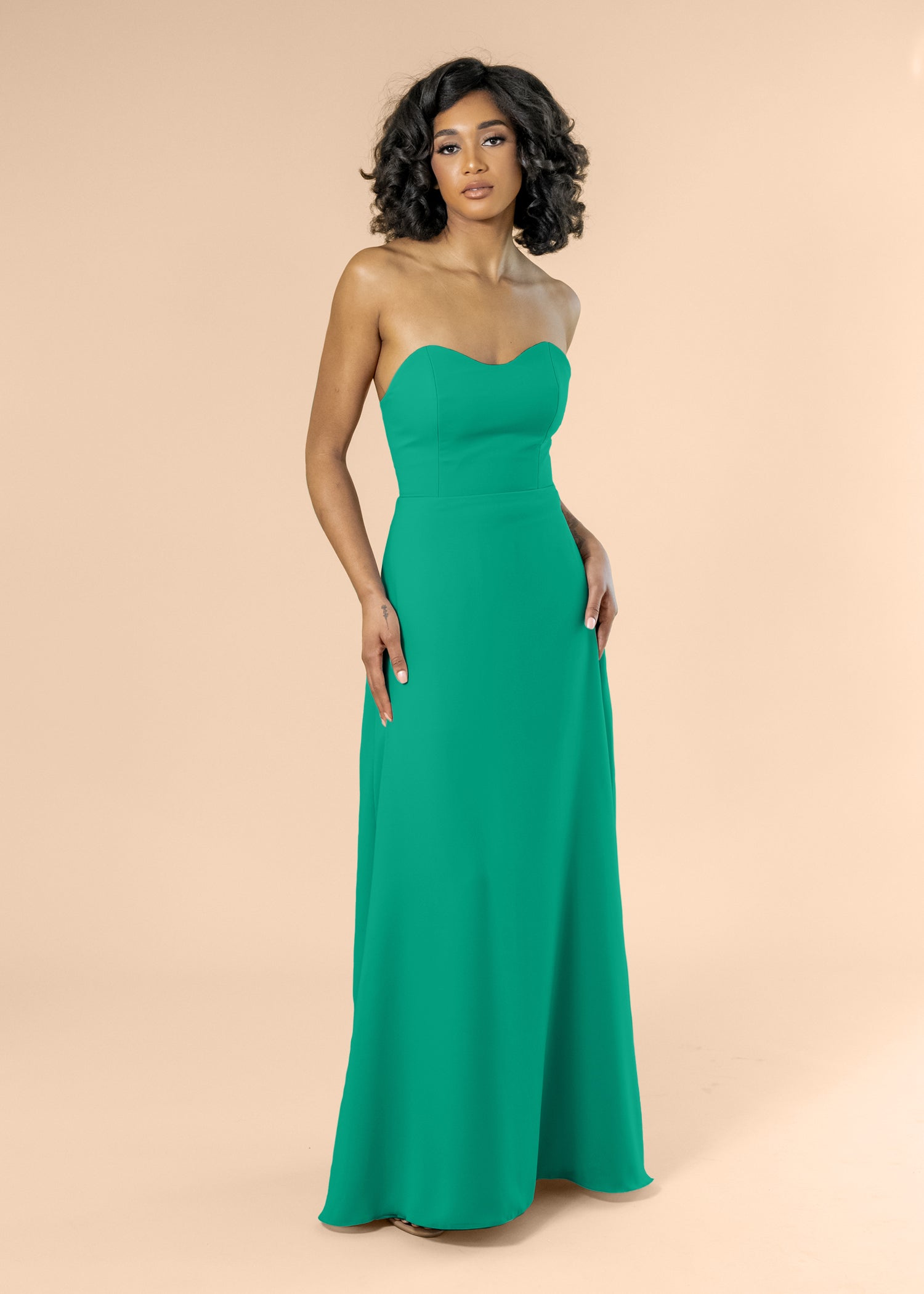 Strapless-Aline-Chiffon-Emerald