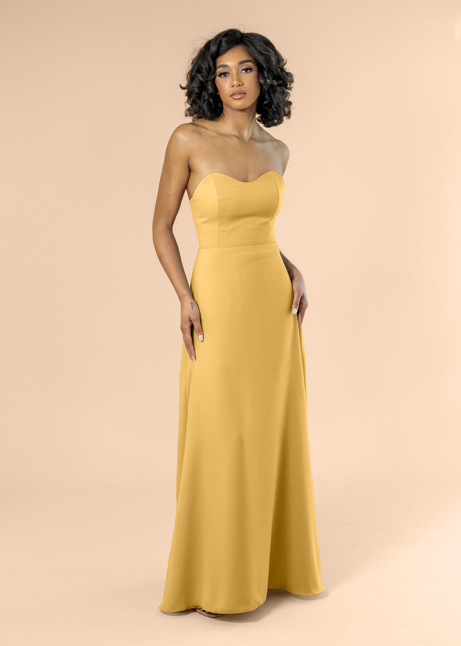 Strapless-Aline-Chiffon-Gold