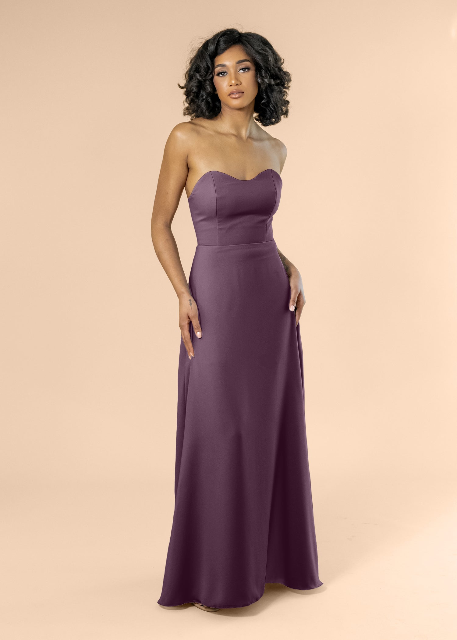 Strapless-Aline-Chiffon-Mahogany