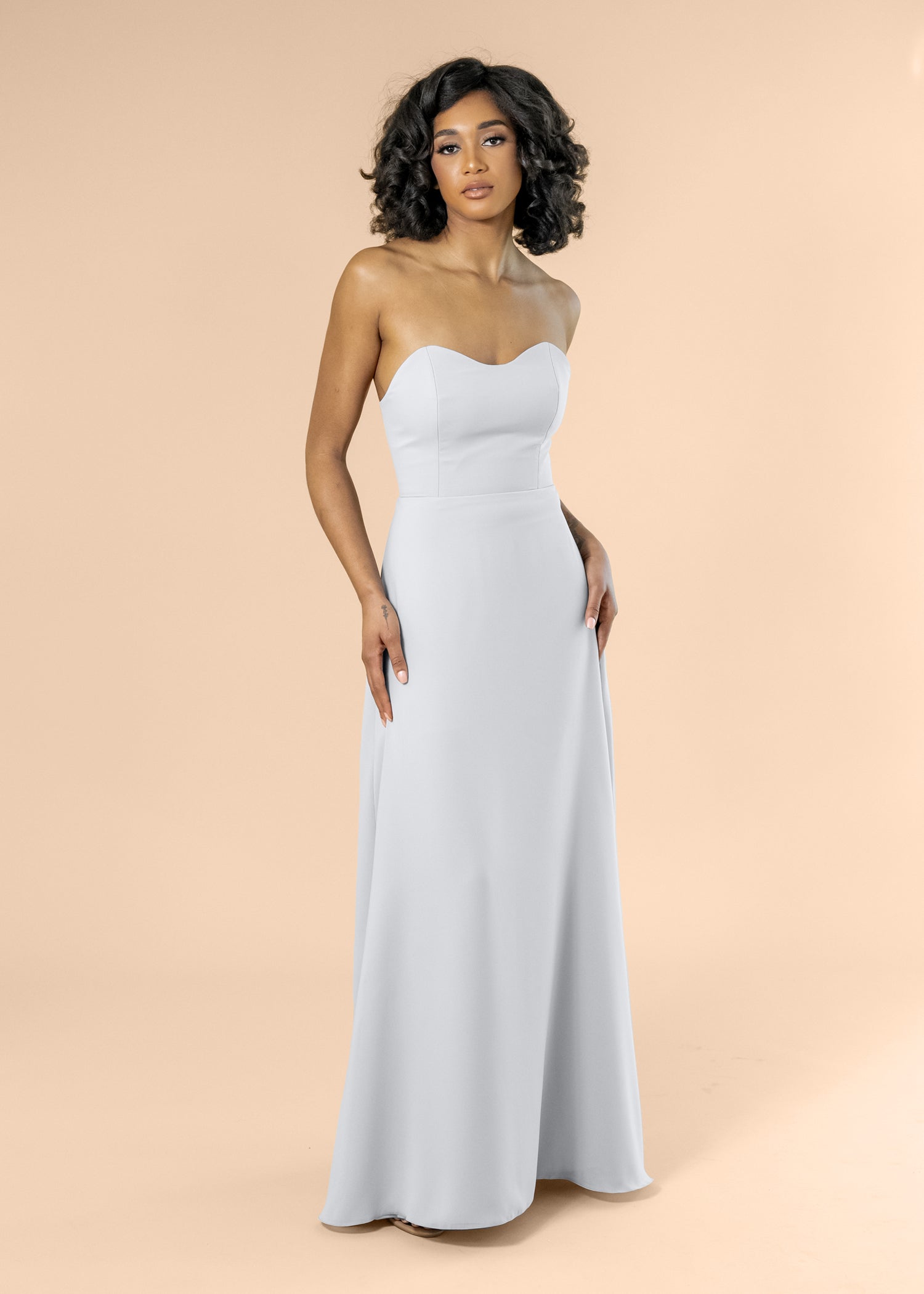 Strapless-Aline-Chiffon-Silver