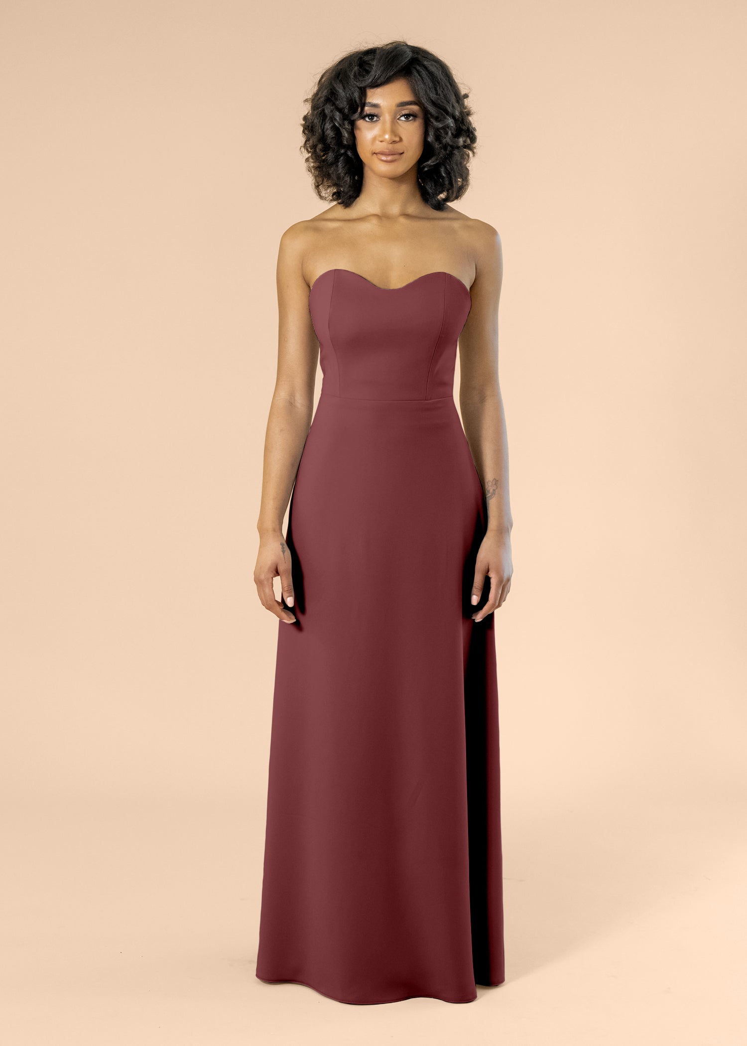 Strapless-Aline-Crepe-Burgundy