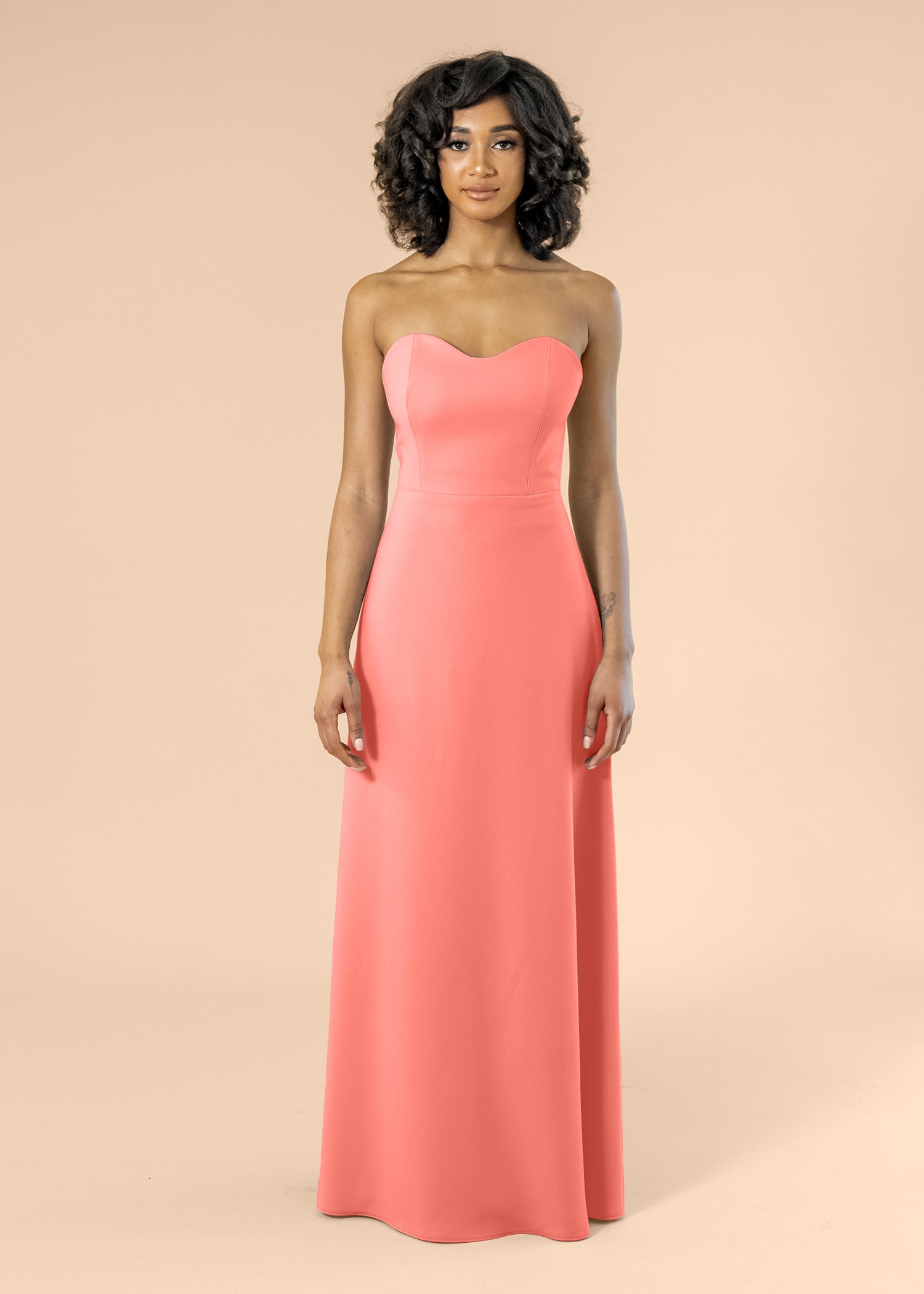 Strapless-Aline-Crepe-Coral