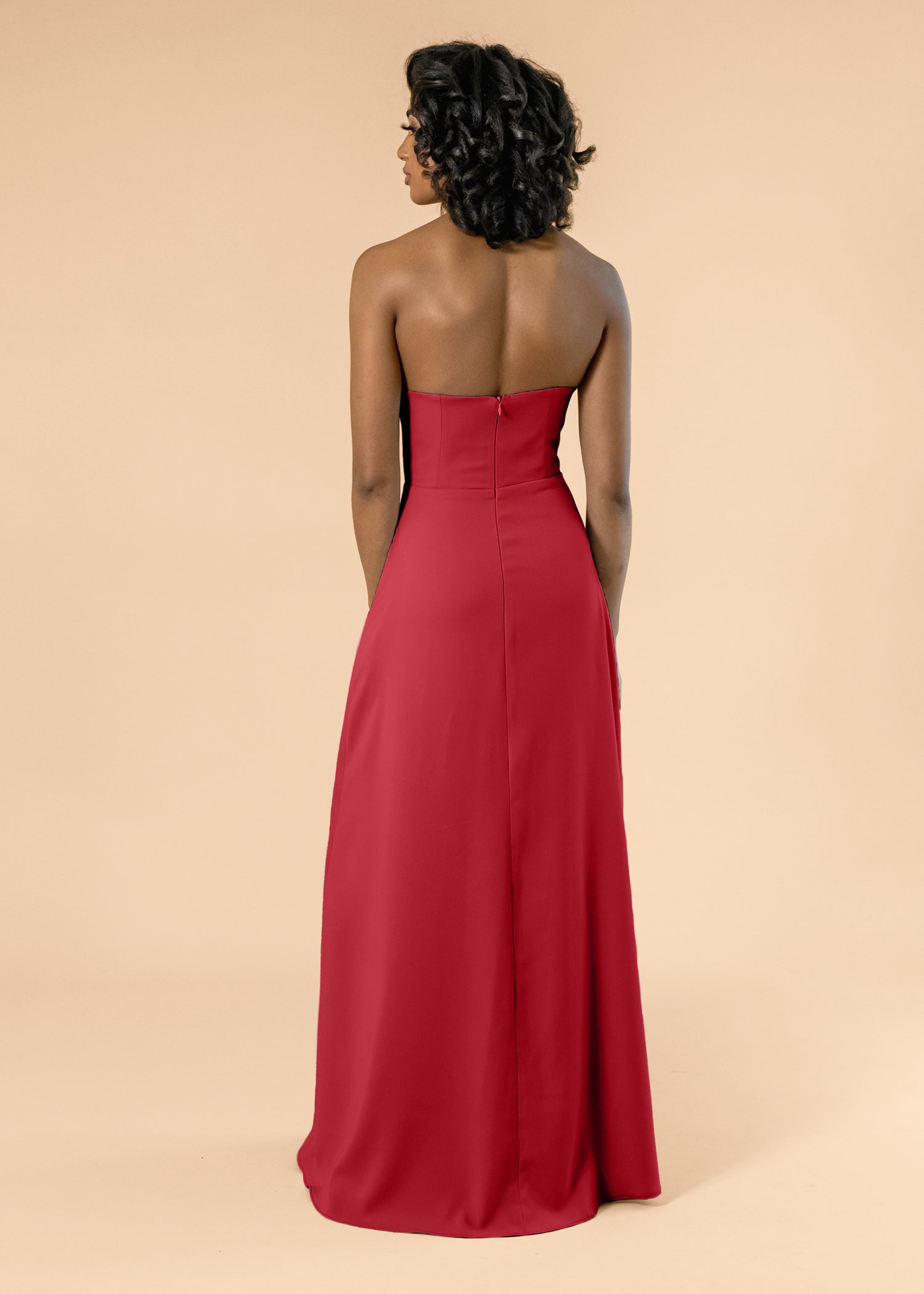 Strapless-Aline-Crepe-Crimson