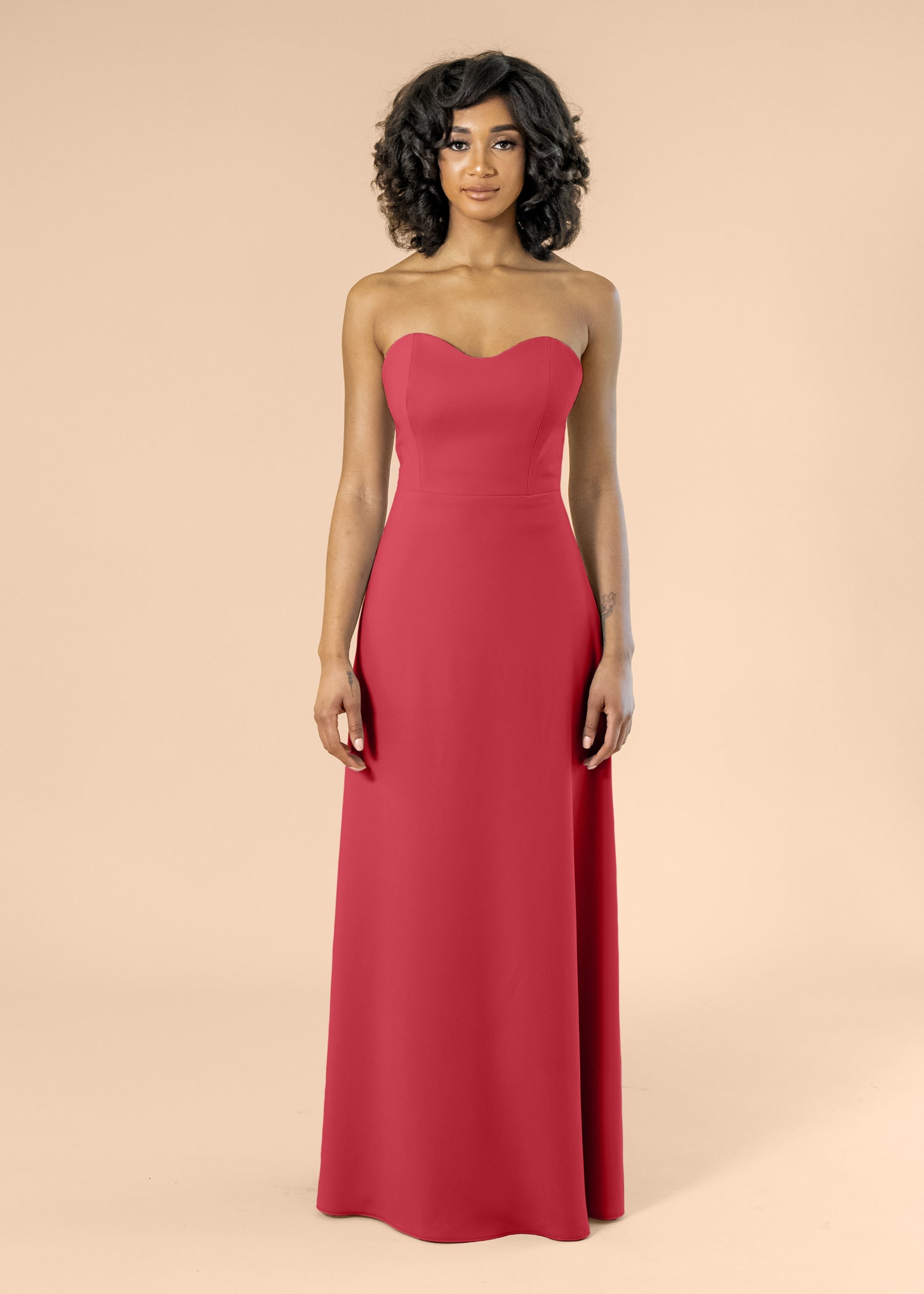 Strapless-Aline-Crepe-Crimson