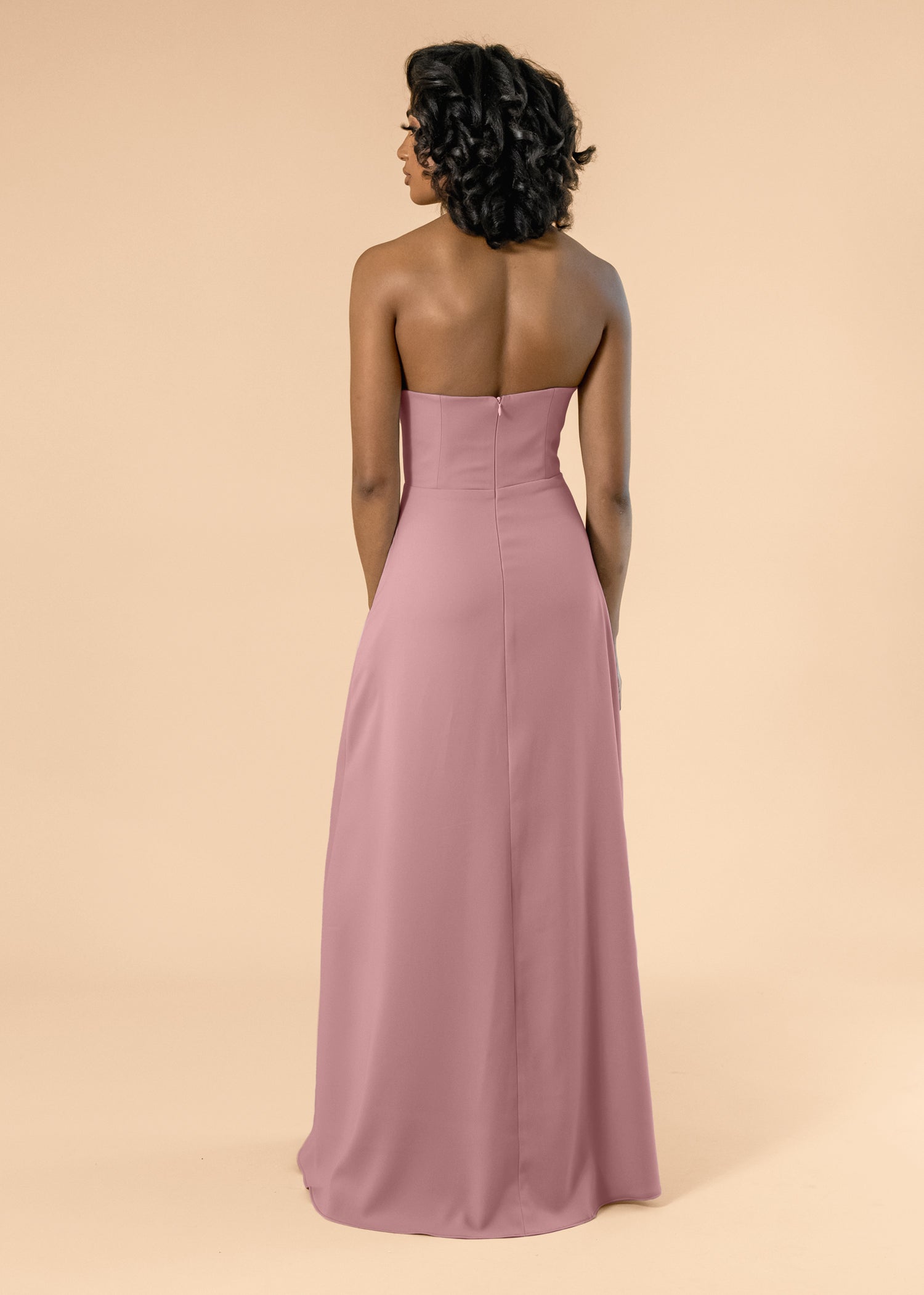 Strapless-Aline-Crepe-DustyRose-Back