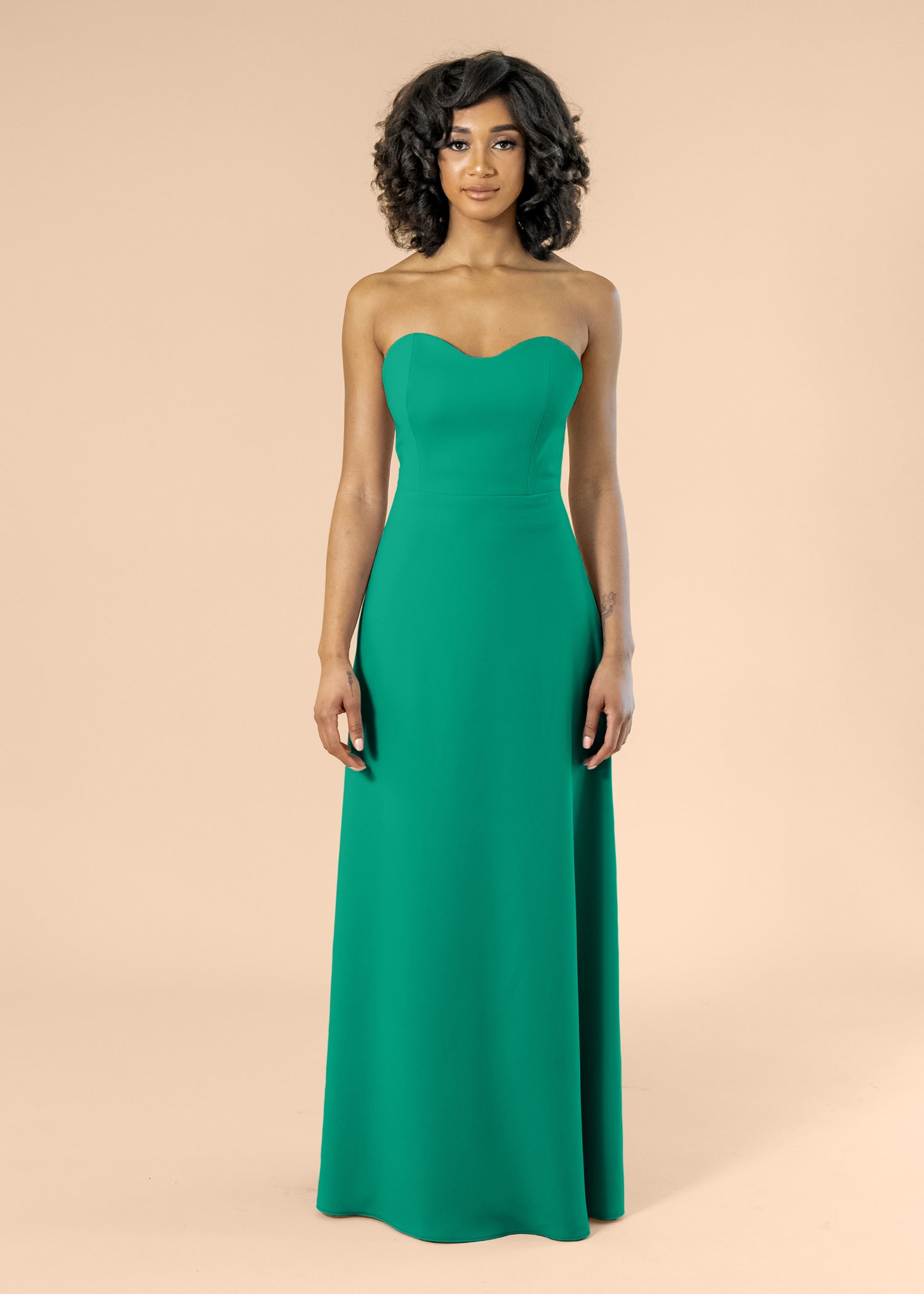 Strapless-Aline-Crepe-Emerald