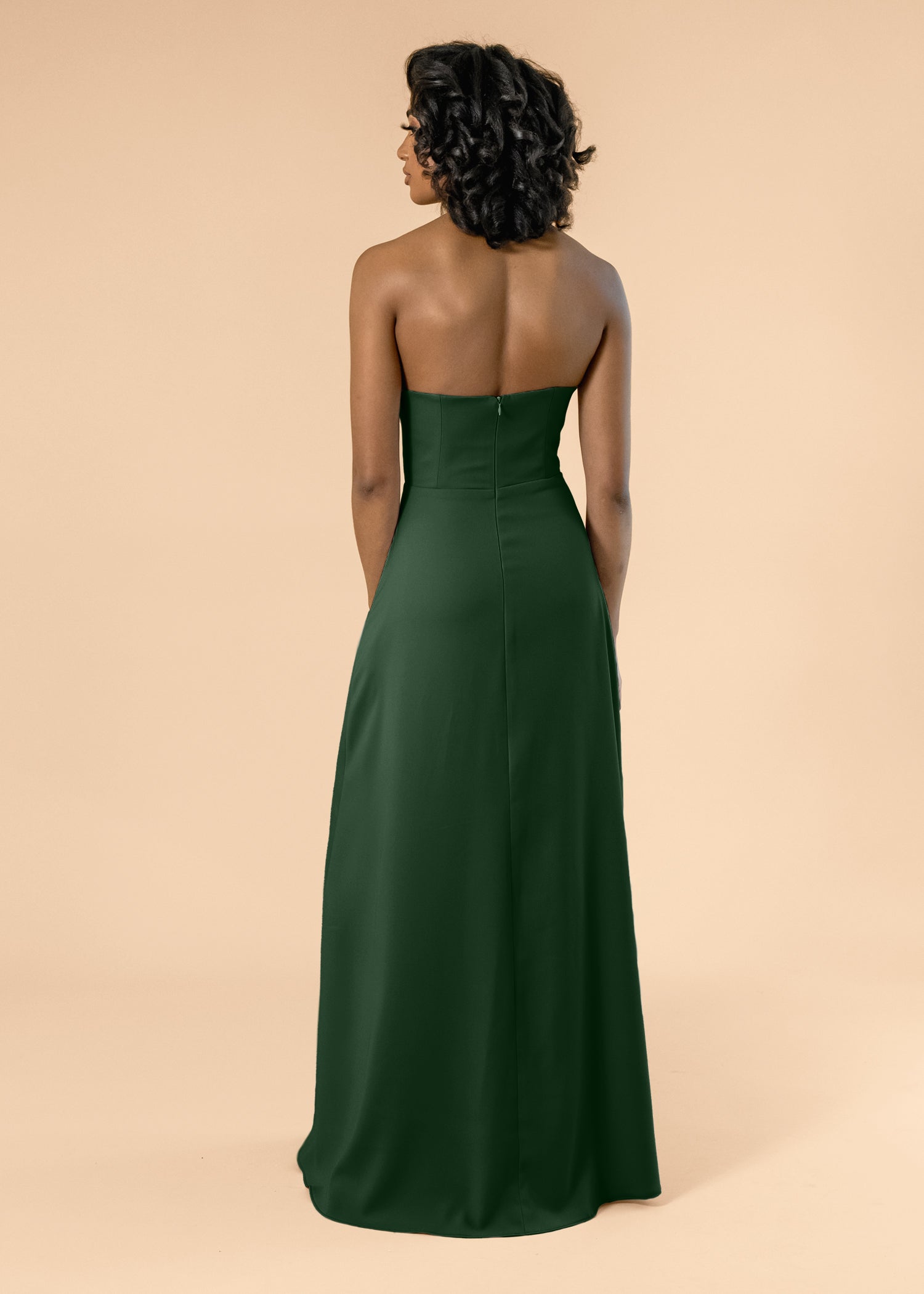 Strapless-Aline-Crepe-ForestGreen