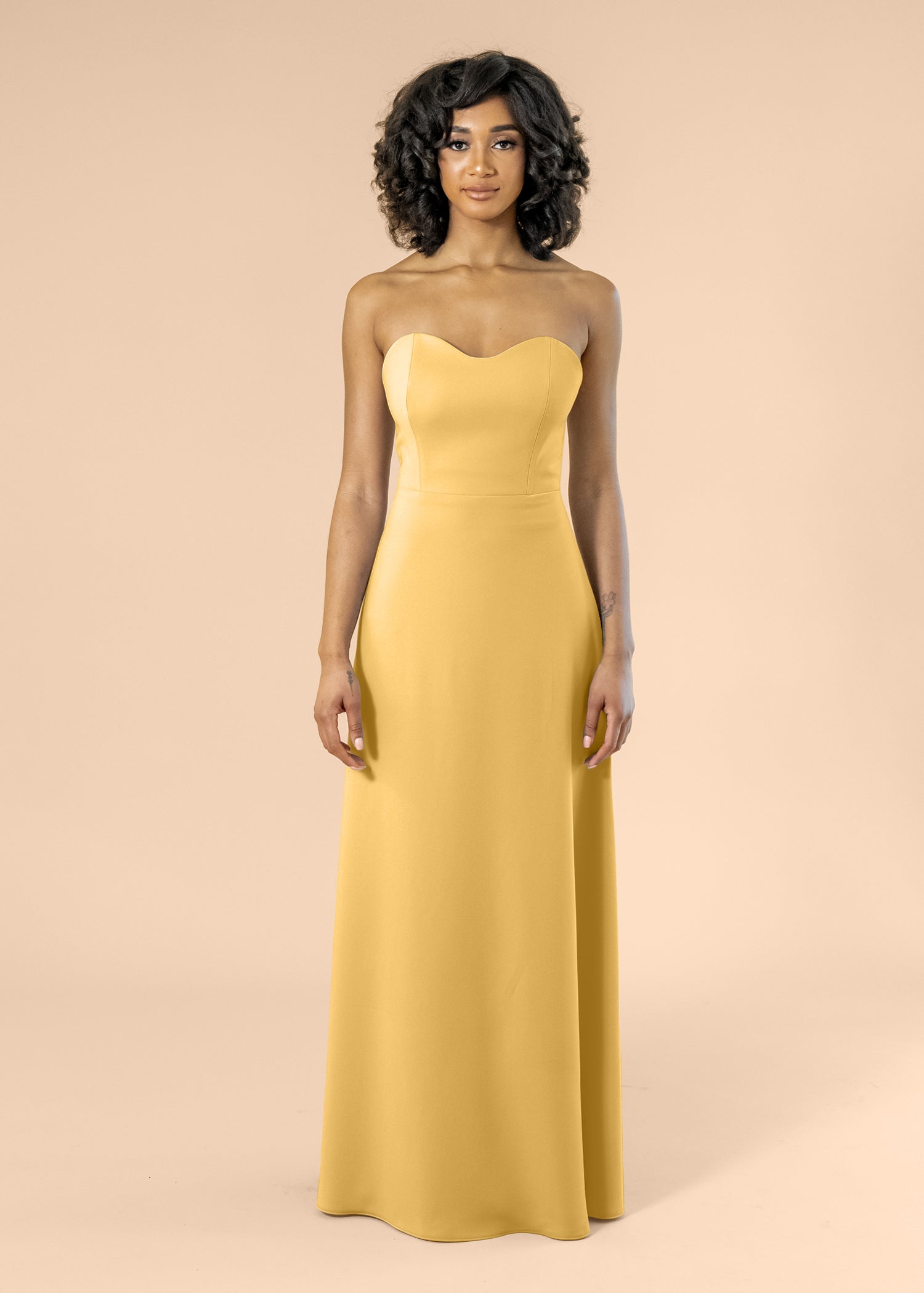 Strapless-Aline-Crepe-Gold