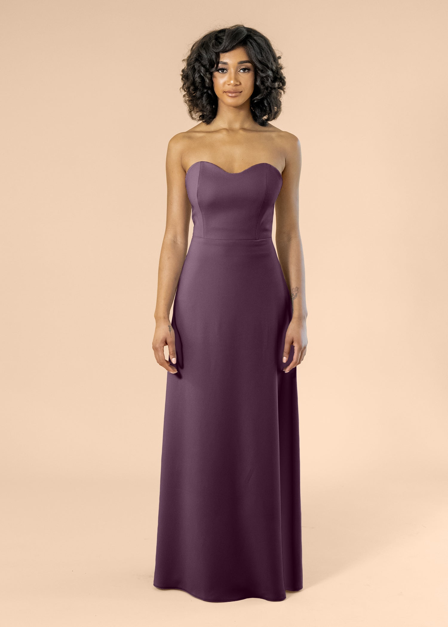 Strapless-Aline-Crepe-Mahogany