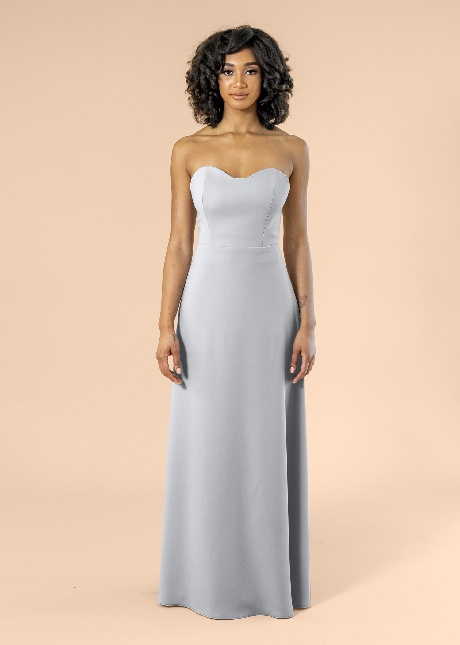 Strapless-Aline-Crepe-Silver