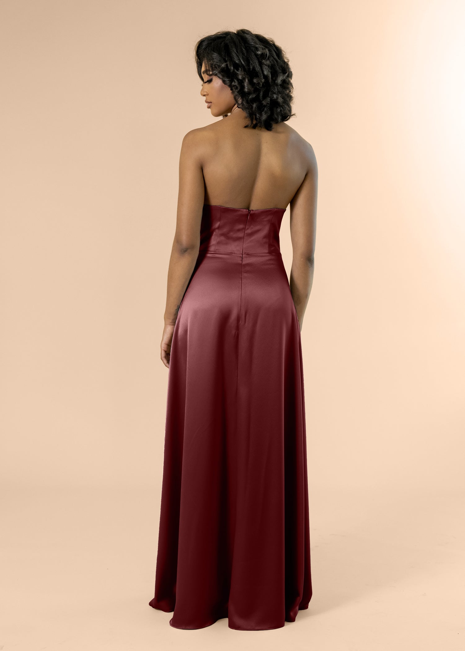 Strapless-Aline-Satin-Burgundy