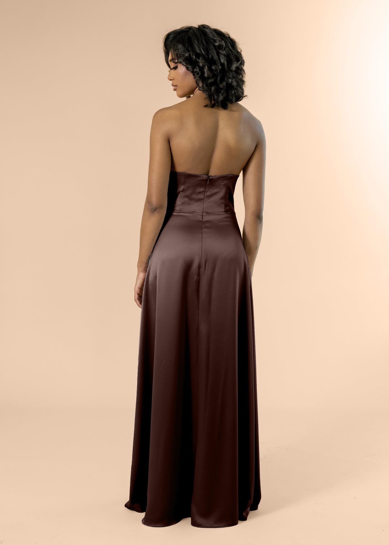 Strapless-Aline-Satin-Chocolate
