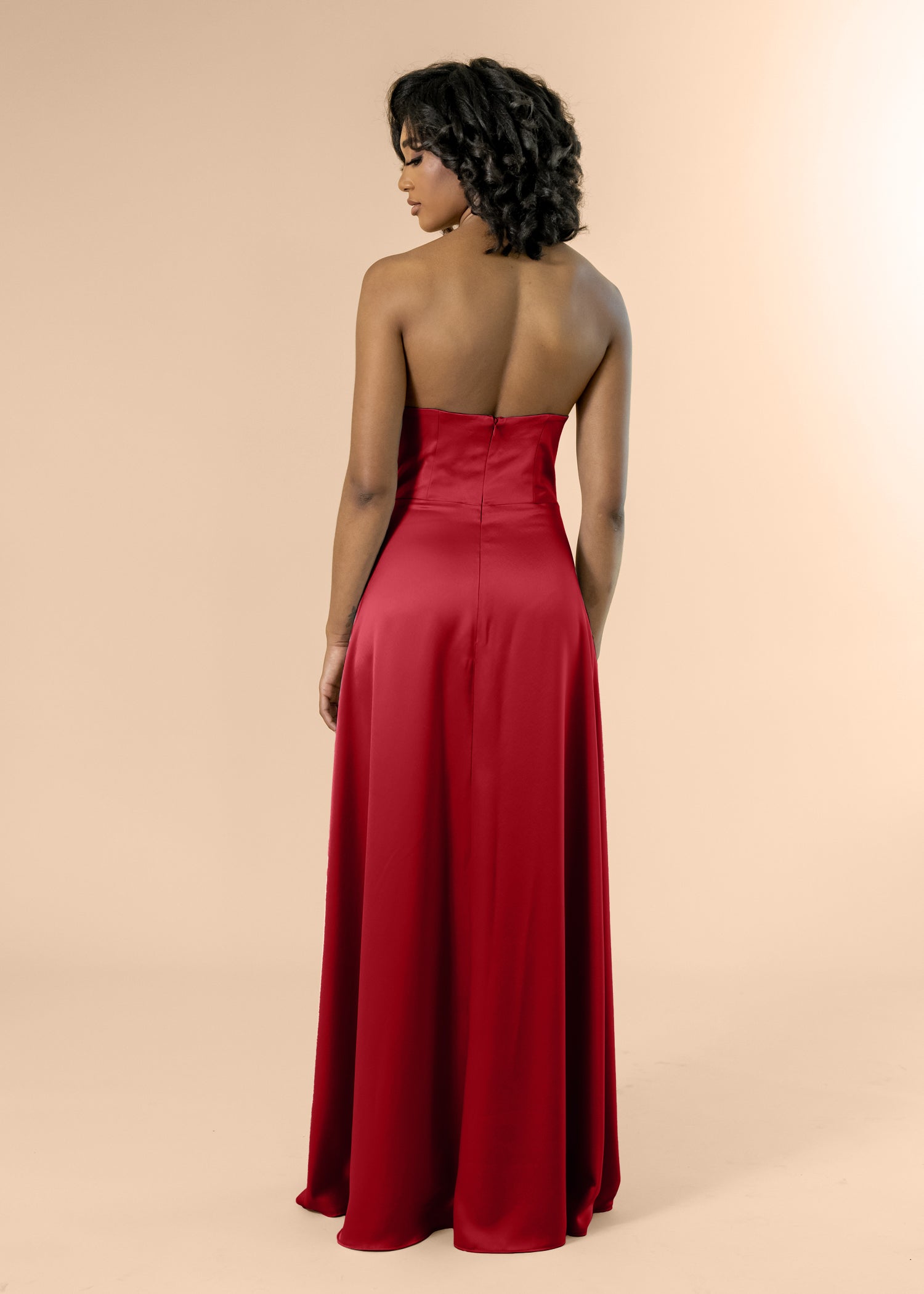 Strapless-Aline-Satin-Crimson-