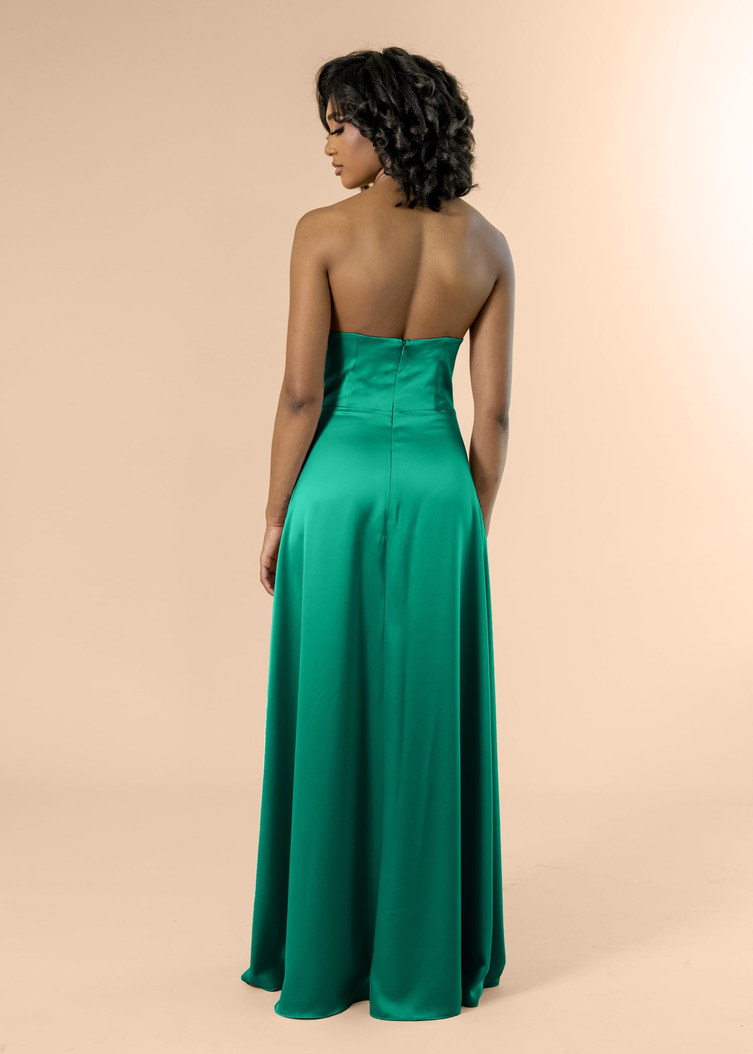 Strapless-Aline-Satin-Emerald
