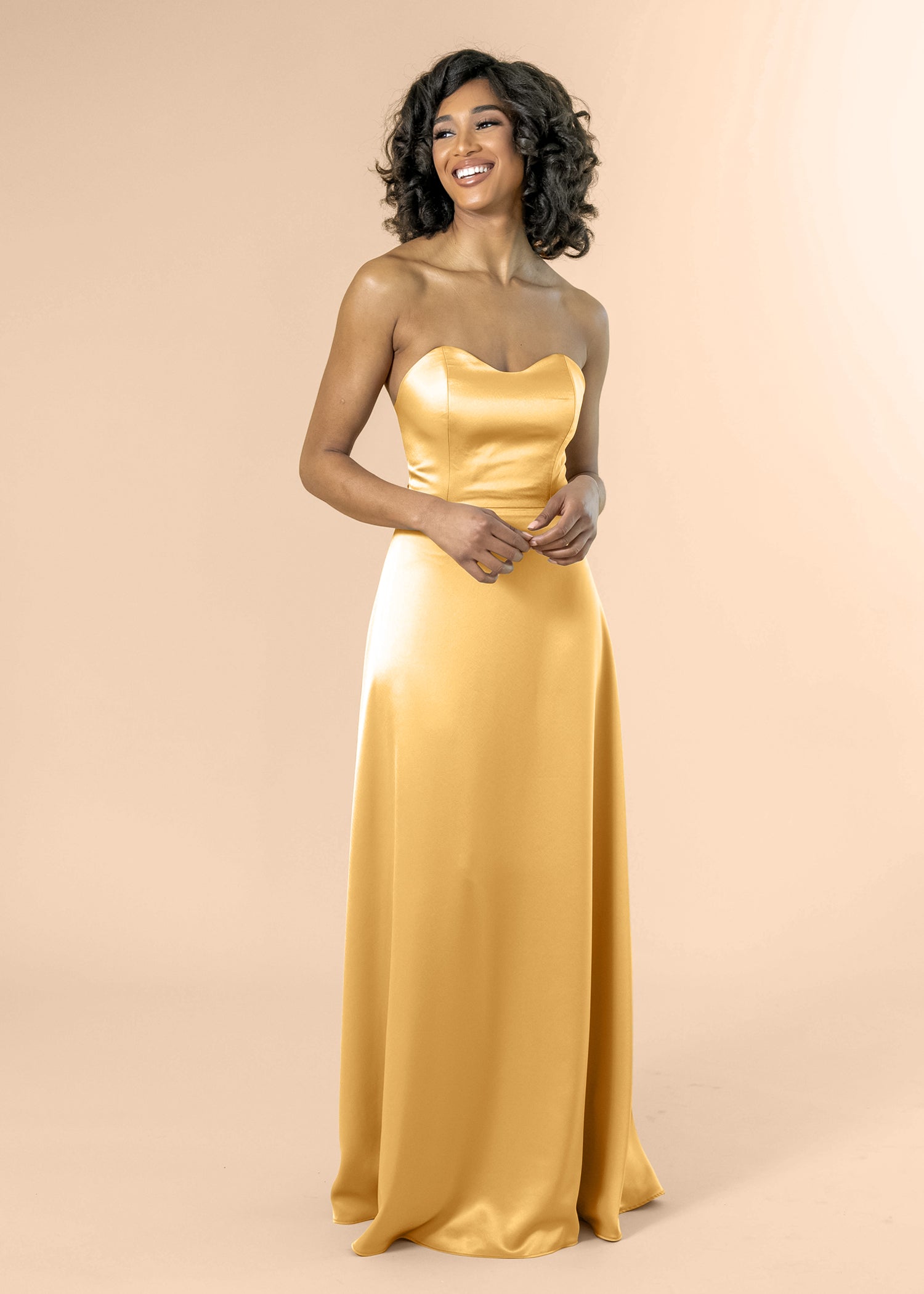 Strapless-Aline-Satin-Gold