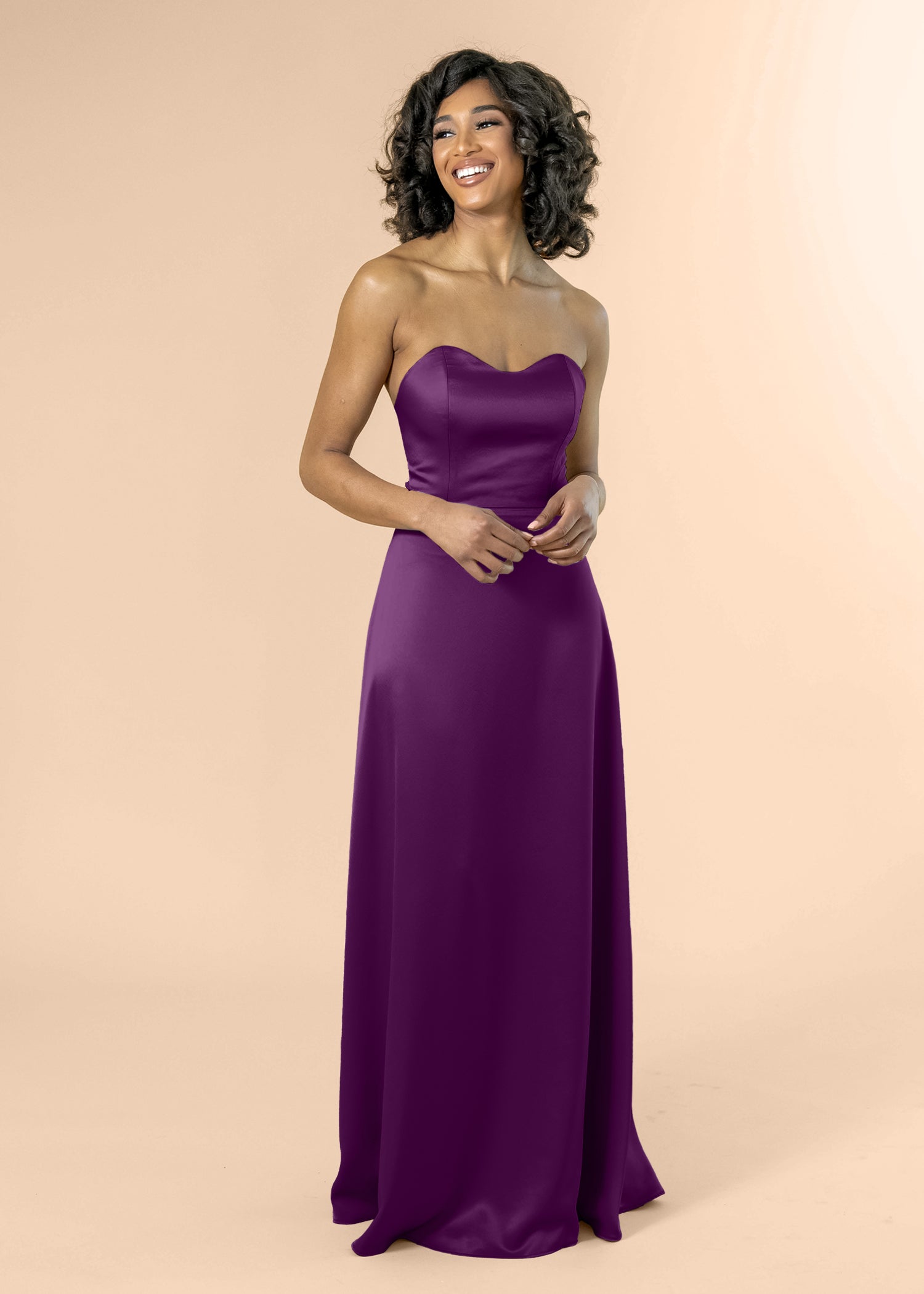 Strapless-Aline-Satin-Plum