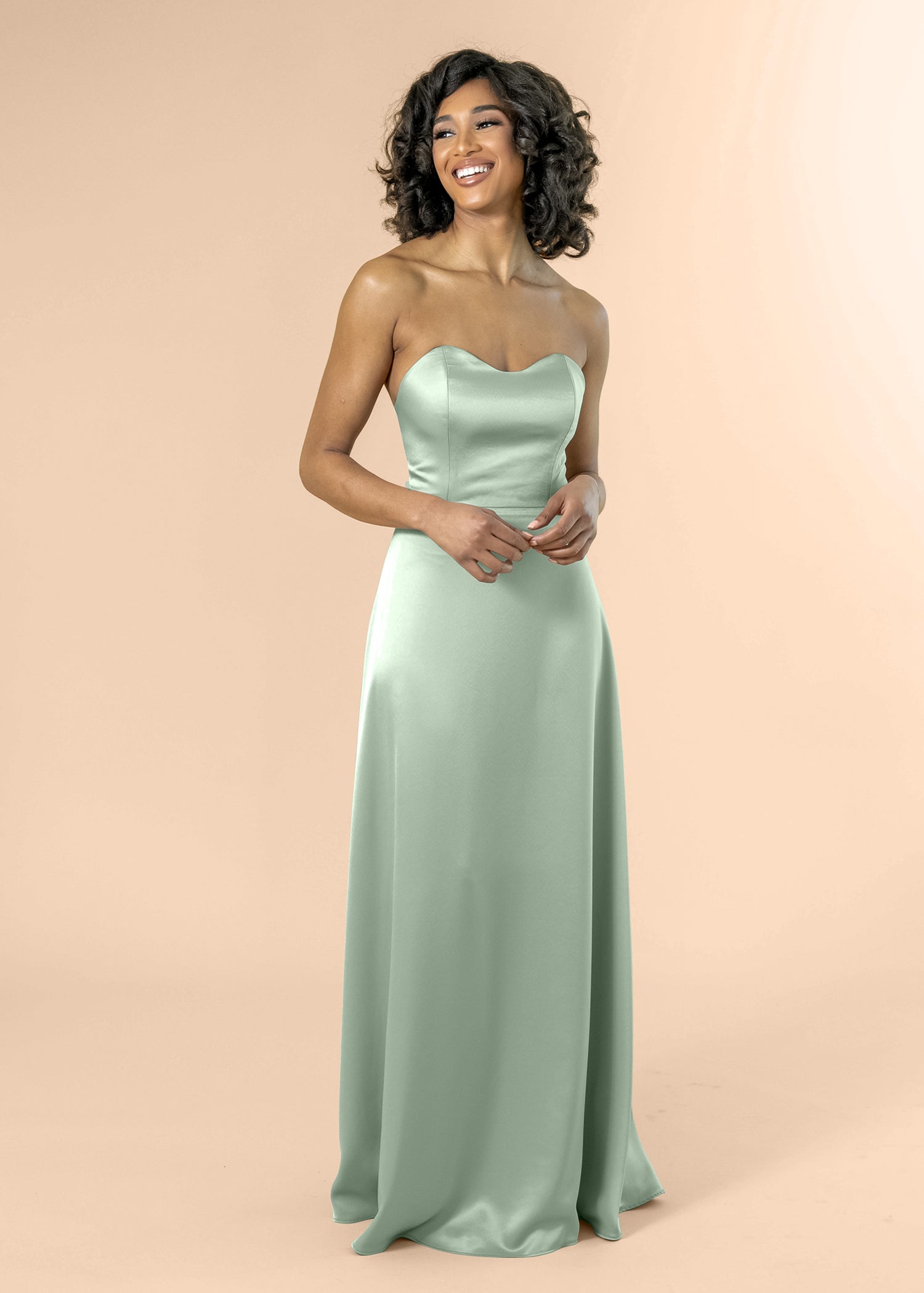 Strapless-Aline-Satin-Sage