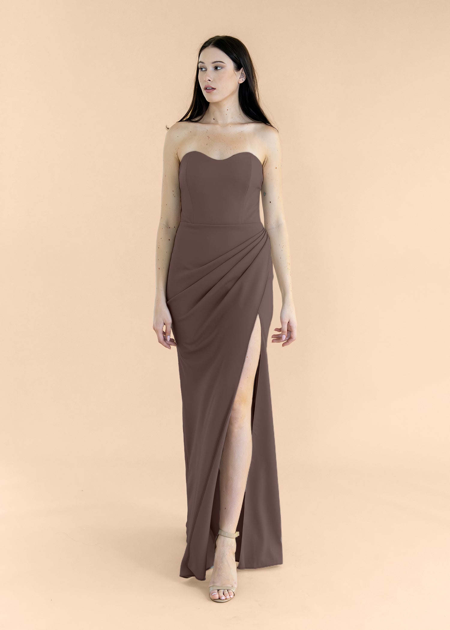 Strapless-Draped-Crepe-Chocolate