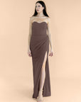 Strapless-Draped-Crepe-Chocolate