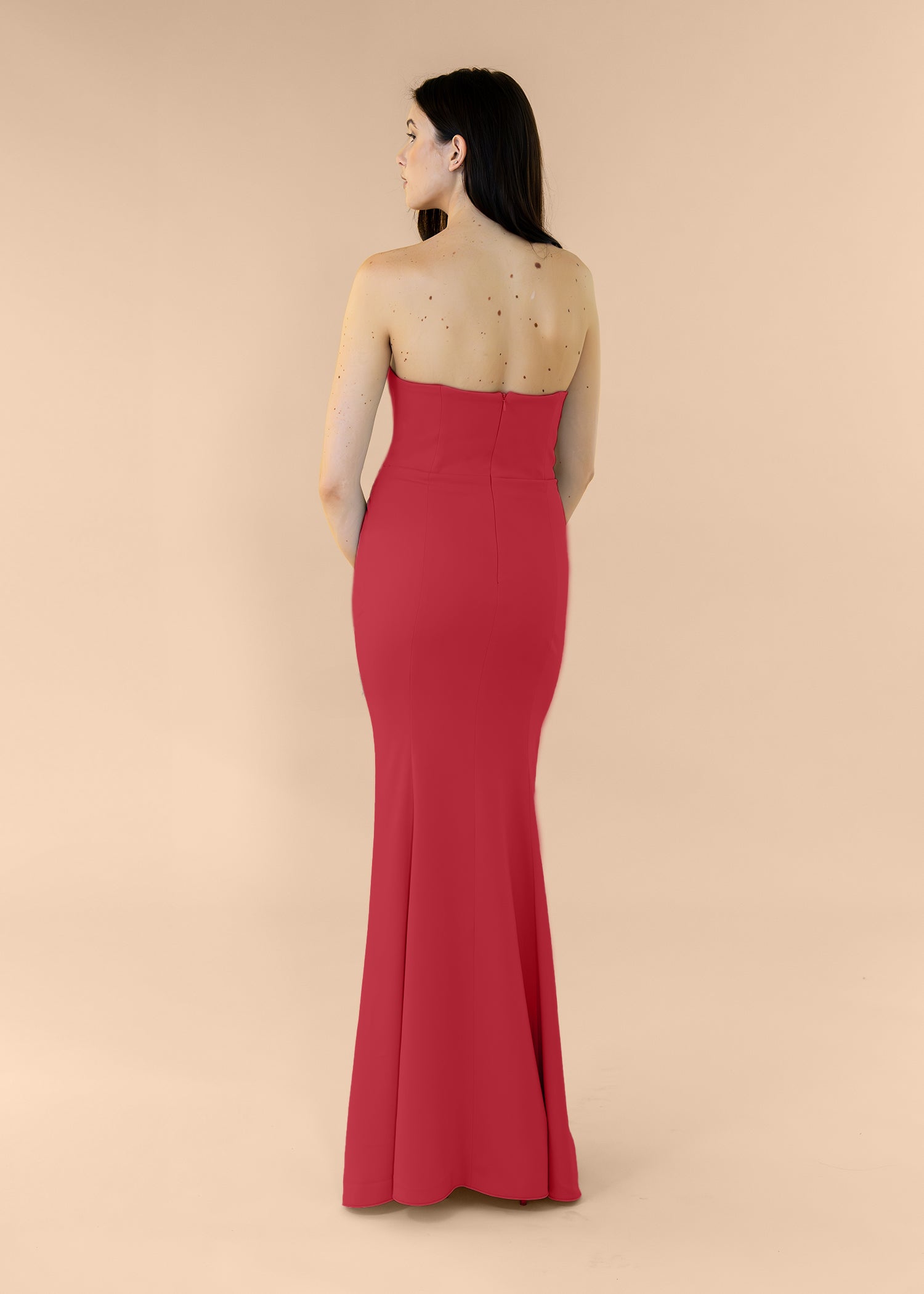 Strapless-Draped-Crepe-Crimson